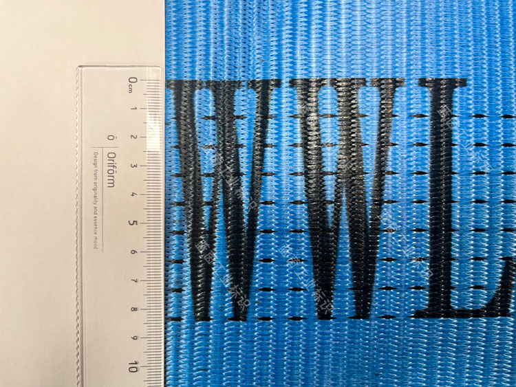 柔性吊裝帶大字噴碼標(biāo)識 字高85mm 雙頭UV噴碼機(jī)打樣效果